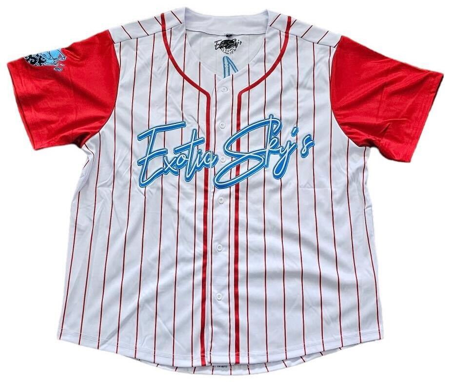 Exotic Sky's Authentic Baseball Jerseys - Red and White