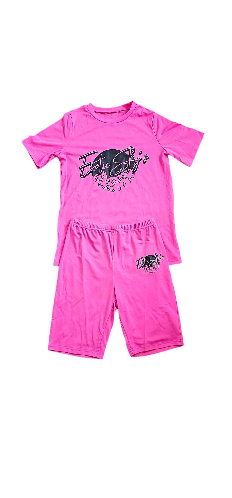 Women's Biker Set- Pink