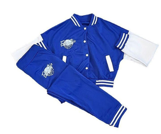 Women Letterman Jacket Fall Set- Royal Blue